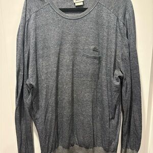 Lacoste Long Sleeve Pocket Sweater in Heathered Grey
